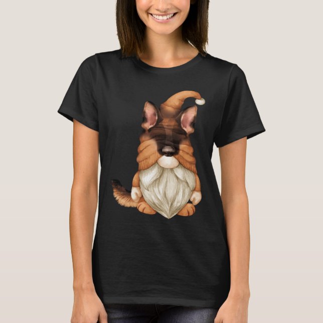 Funny Gnome In German Shepherd Costume For Men Dog T Shirt (Framsida)