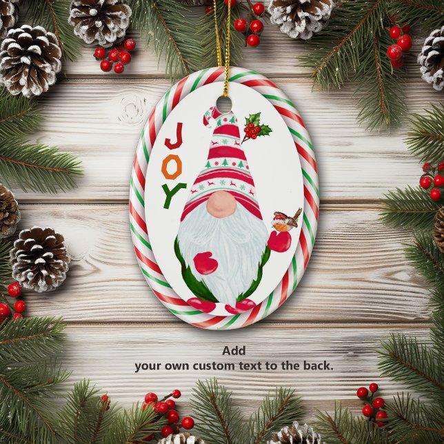 Funny Gnome Joy Kids jul Ornament (Skapare uppladdad)