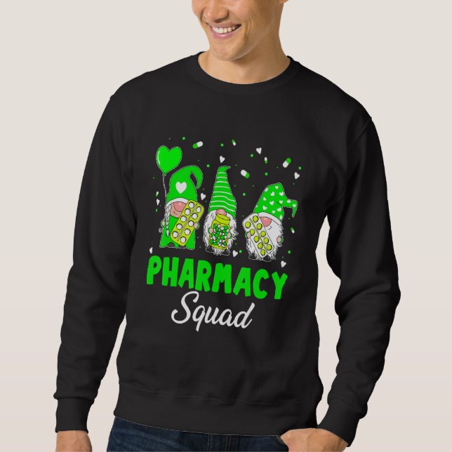 Funny Gnome Pharmacy Squad Pharmacist St Patrick S Lång Ärmad Tröja (Framsida)
