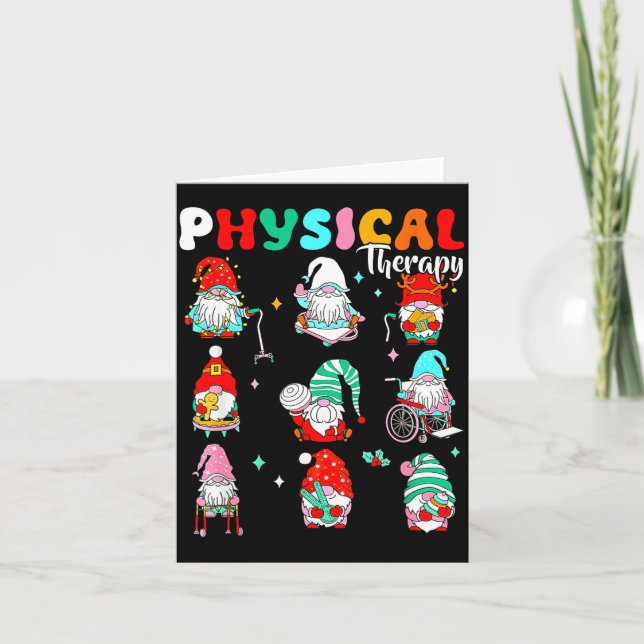 Funny Gnome Physical Therapy Pt Physical Therast C Kort (Framsida)