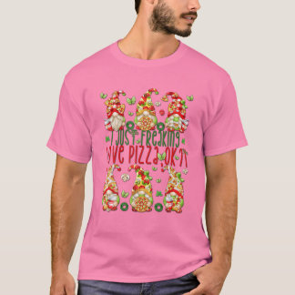Funny Gnome Pizza Birthday Party Design For Girls T Shirt
