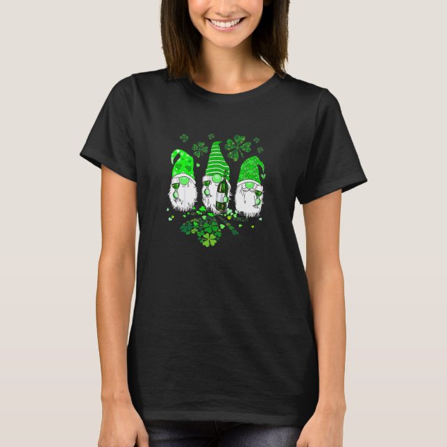 Funny Gnome Vin Lycklig St Patrick Day Pajama 1 T Shirt (Framsida)
