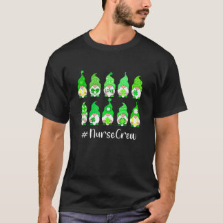 Funny Gnome With Shamrocks Nurse Crew CNA RN St Pa T Shirt