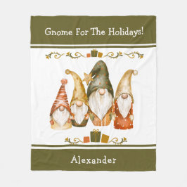Funny Gnomes Christmas Holiday Fleecefilt