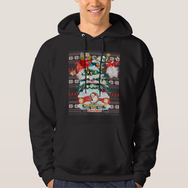 Funny Gnomes Matching Family Group Ugly jul Hoodie (Framsida)