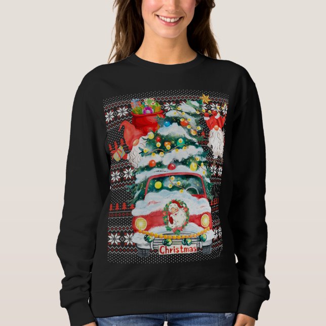 Funny Gnomes Matching Family Group Ugly jul T Shirt (Framsida)