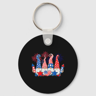 Funny Gnomes Patriotic American Flagga Cute Gnomes Nyckelring