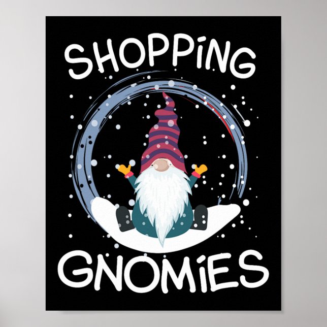 Funny Gnomes Shopping Gnomies Costume jul Gi Poster (Framsidan)