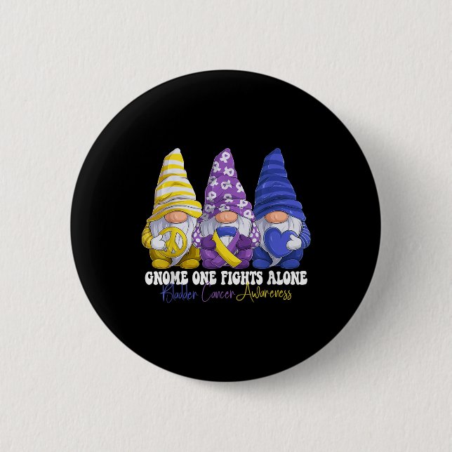 Funny Gnomies Bladder Cancer Awareness Month Purpl Knapp (Framsida)