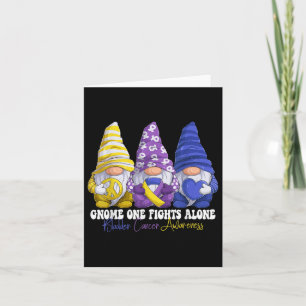 Funny Gnomies Bladder Cancer Awareness Month Purpl Kort