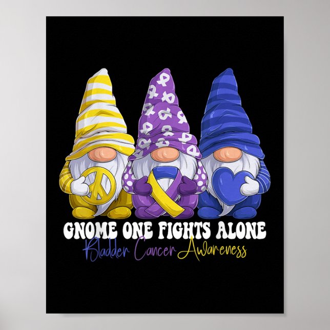 Funny Gnomies Bladder Cancer Awareness Month Purpl Poster (Framsidan)