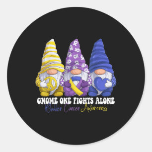 Funny Gnomies Bladder Cancer Awareness Month Purpl Runt Klistermärke