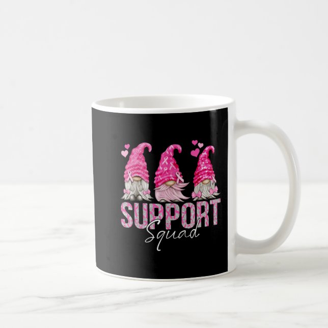 Funny Gnomies Support Squad Breast Cancer Awarenes Kaffemugg (Höger)