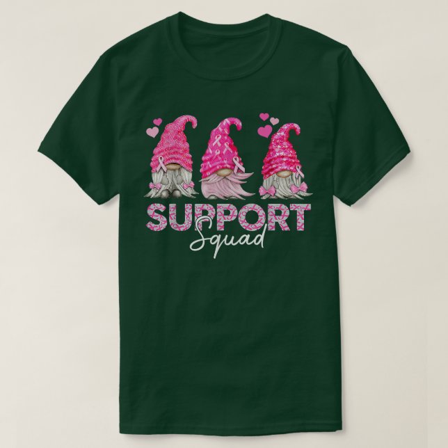 Funny Gnomies Support Squad Breast Cancer Awarenes T Shirt (Design framsida)