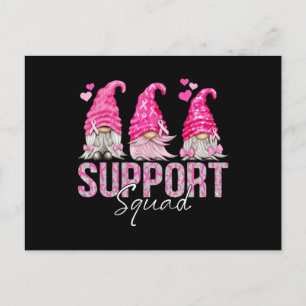 Funny Gnomies Support Squad Breast Cancer Awarenes Vykort