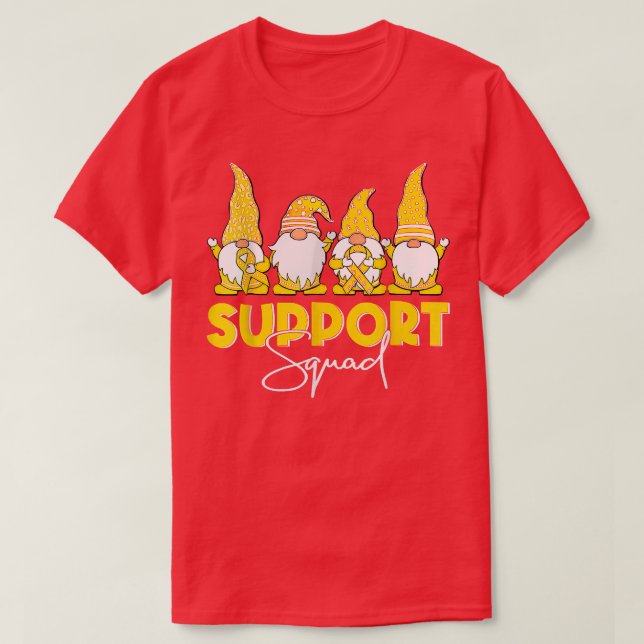 Funny Gnomies Support Squad Childnature Cancer Med T Shirt (Design framsida)