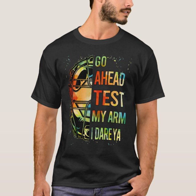Funny Go Ahead Test My Arm Teen Girl Women Softbal T Shirt (Framsida)