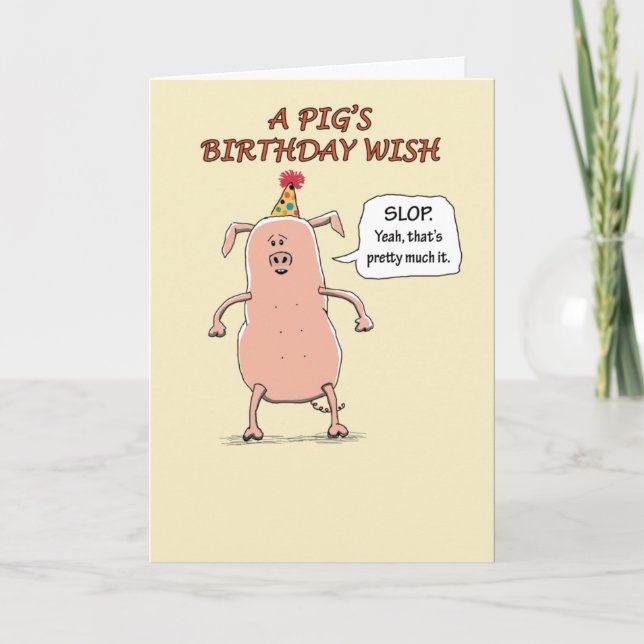Funny Go Hog Vild Birthday Kort (Framsida)