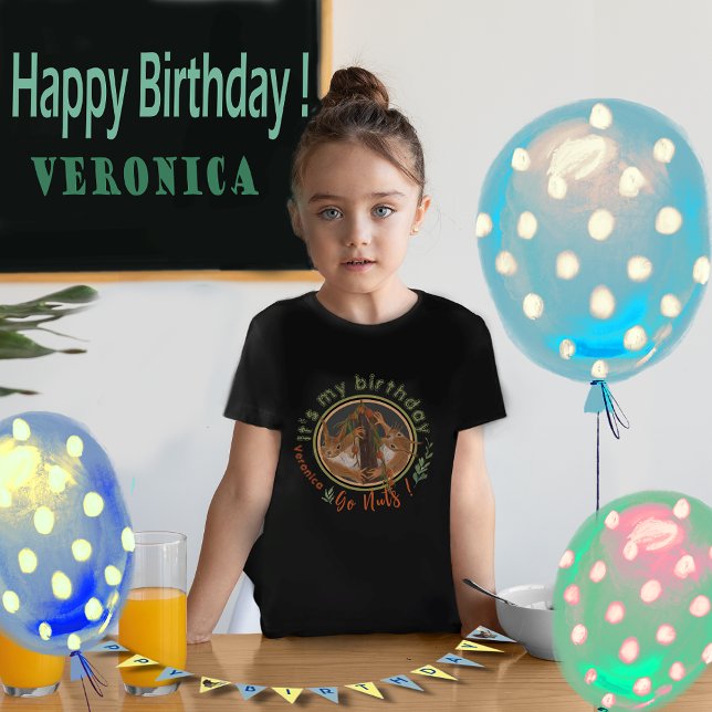 Funny Go Nöt Squirrel Birthday T Shirt (Funny Go Nuts Squirrel Birthday T-Shirt BLACK)