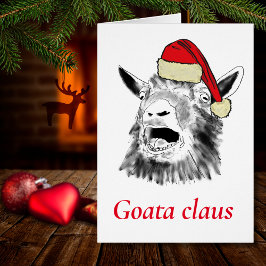 Funny Goat a Claus Screaming christmas Hälsningskort