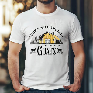 Funny Goat Älskare Therapy Quote T Shirt