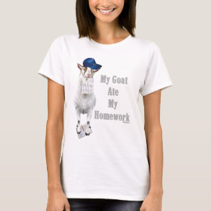 Funny Goat Ate Min hemläxa T Shirt
