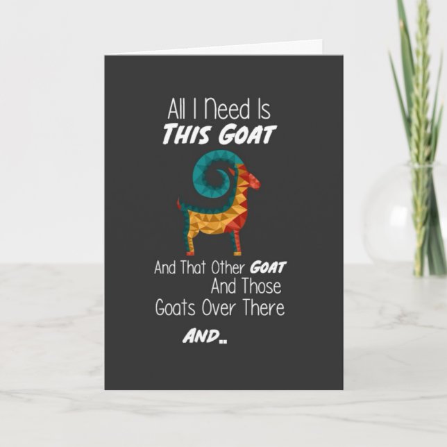 Funny Goat Cards Farm Animal Illustration Kort (Framsida)
