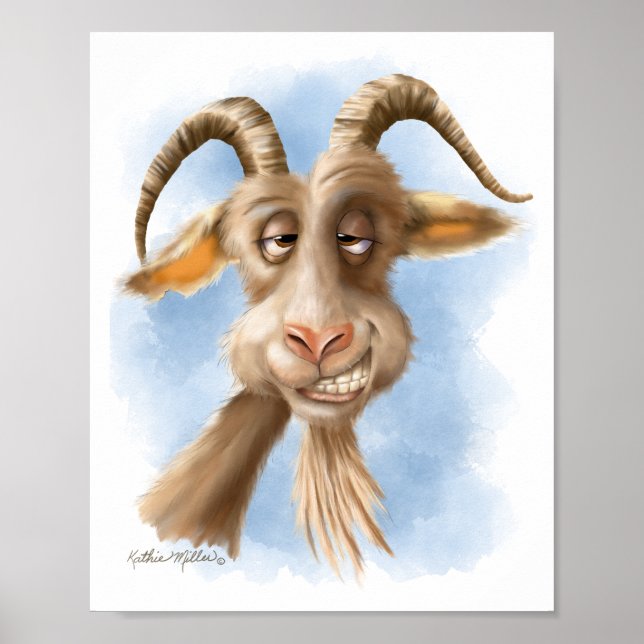 Funny Goat Cartoon Poster (Framsidan)