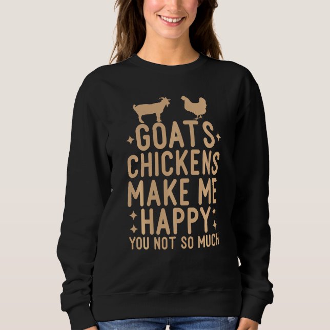 Funny Goat Chicken Shirts Goats Chickens gör mig H T Shirt (Framsida)