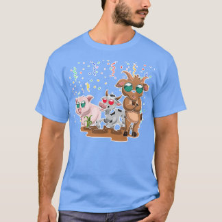 Funny Goat Coola Gris Sunglasses Cow T Shirt