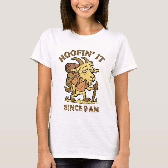 Funny Goat Dance Shirt – Hoofin’ It Since 9 AM T (Framsida)