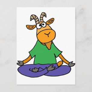 Funny Goat Doing Lotus Position Yoga Vykort