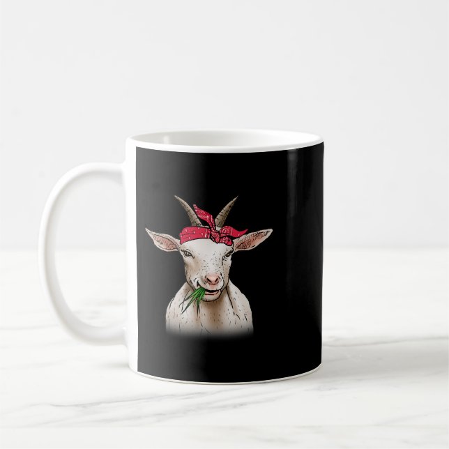 Funny Goat Farming GOAT med bandana lustig tecknin Kaffemugg (Vänster)