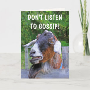 Funny Goat Gossip Birthday Kort