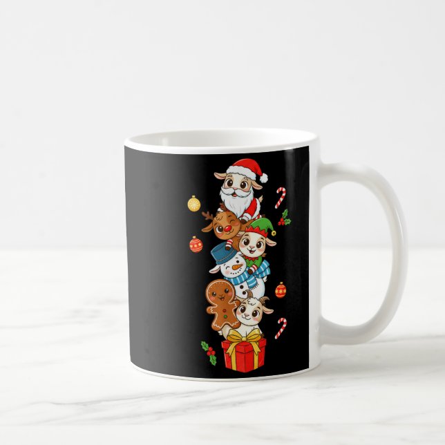 Funny Goat Santa Elf Snowman Christmas Womens Mens Kaffemugg (Höger)