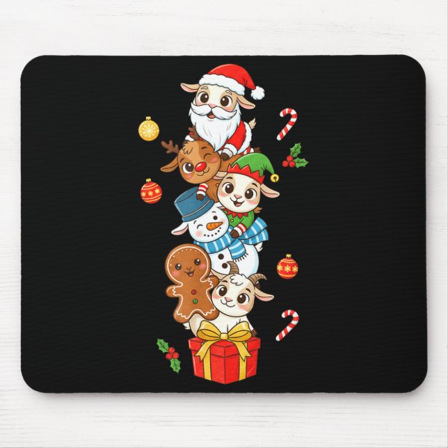 Funny Goat Santa Elf Snowman Christmas Womens Mens Musmatta (Framsidan)