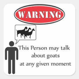 Funny Goat Warning Fyrkantigt Klistermärke