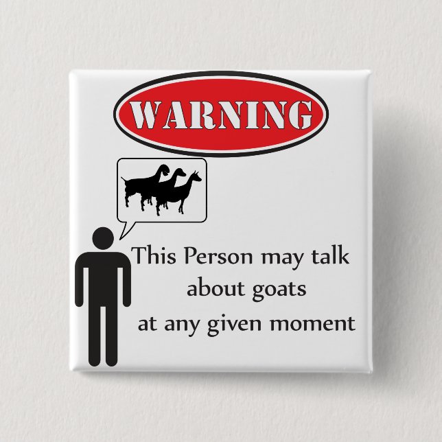 Funny Goat Warning Knapp (Framsida)