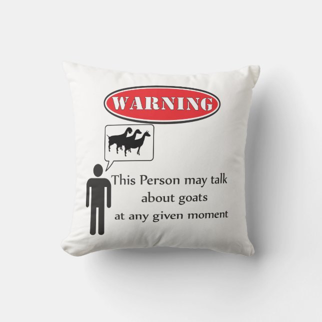 Funny Goat Warning Kudde (Framsida)