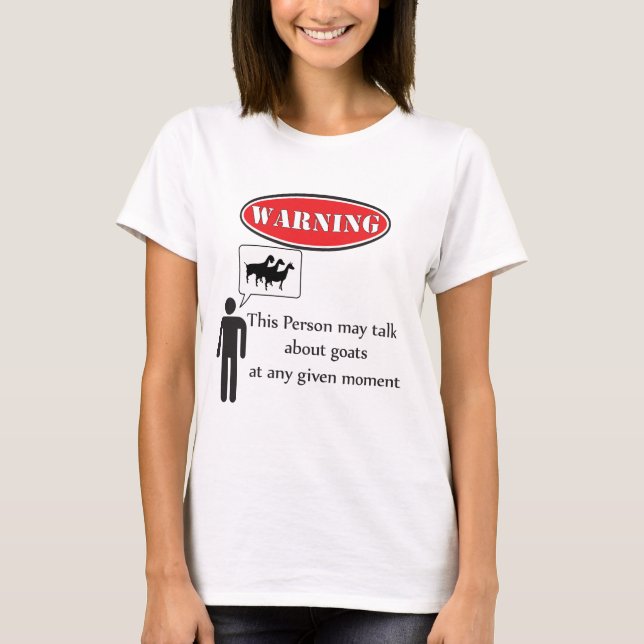 Funny Goat Warning Tee Shirt (Framsida)