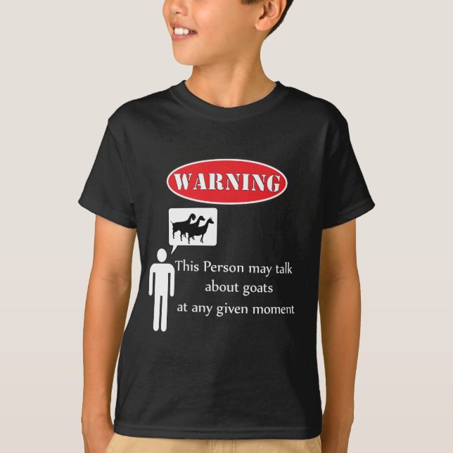 Funny Goat Warning Tee Shirt (Framsida)