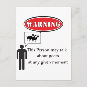 Funny Goat Warning Vykort