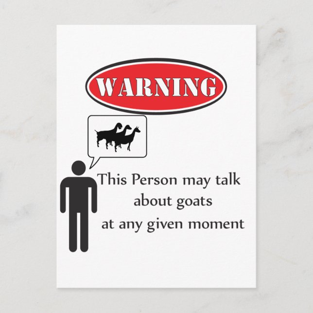 Funny Goat Warning Vykort (Framsida)