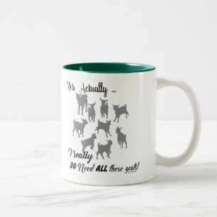 FUNNY GOATS BEHÖVER ALLA DESSA getter GetYerGoat Två-Tonad Mugg