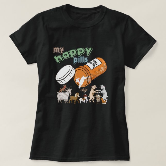 FUNNY GOATS | Mina Lycklig Pills GetYerGoat Tee Shirt (Design framsida)