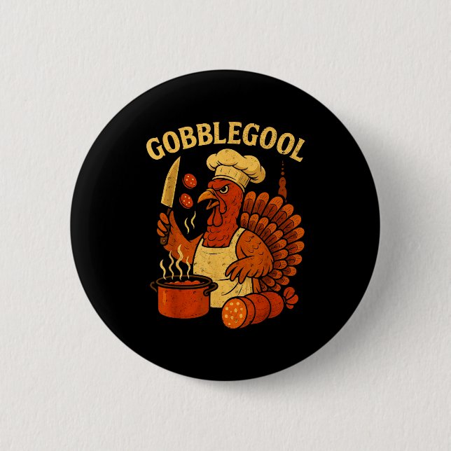 Funny Gobbol Italian Gobble Turkey Day Fall Thanks Knapp (Framsida)