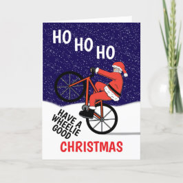 Funny God jul Cycling Santa Helgkort