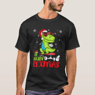 Funny God jul Dinosaurs Rex Julafton T Shirt