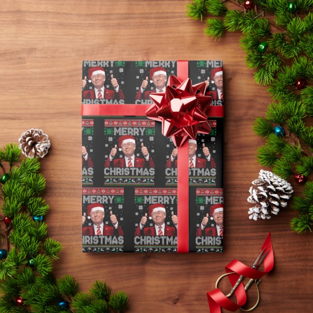 Funny God jul Donald Trump Santa Julafton Presentpapper (Julgåva)