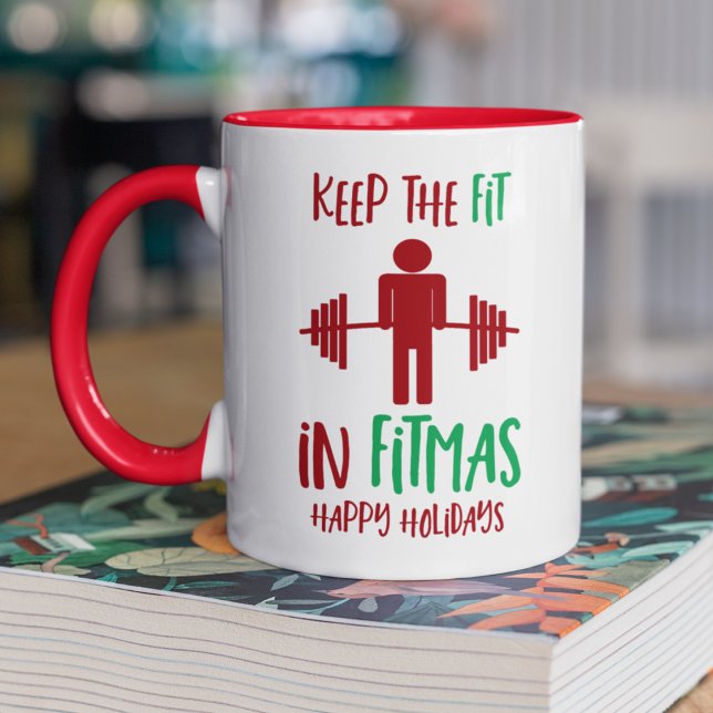 Funny God jul Fitmas Pun Trainer Mugg (Skapare uppladdad)